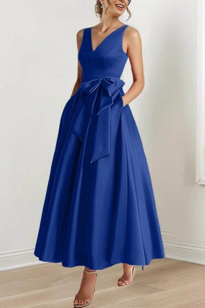 V Neck Sleeveless Ankle-Length Mother Of The Bride Dresses CM0331