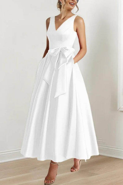 V Neck Sleeveless Ankle-Length Mother Of The Bride Dresses CM0331