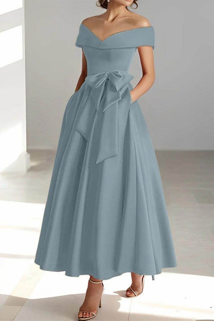 Off The Shoulder Sleeveless Ankle Length Mother Dresses CM0332