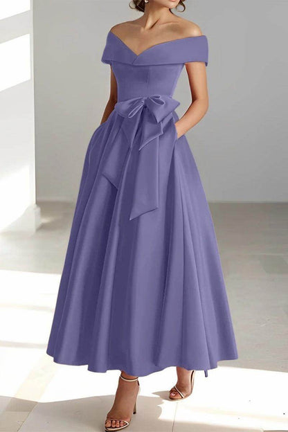 Off The Shoulder Sleeveless Ankle Length Mother Dresses CM0332