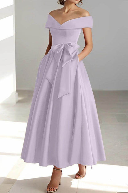 Off The Shoulder Sleeveless Ankle Length Mother Dresses CM0332
