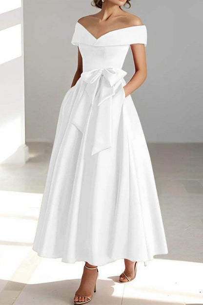 Off The Shoulder Sleeveless Ankle Length Mother Dresses CM0332