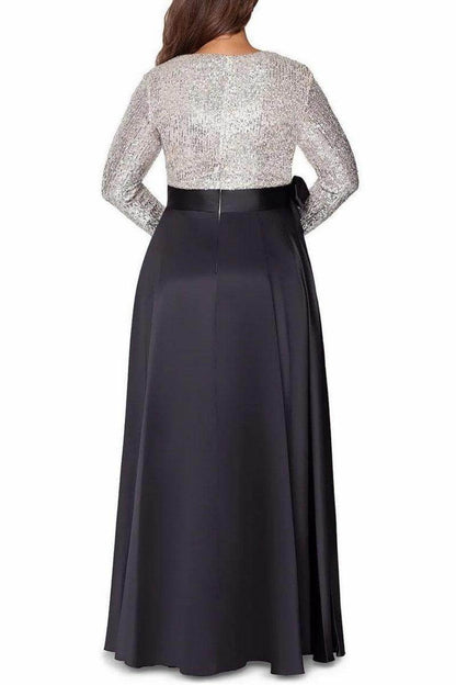 A Line V Neck Long Sleeves Sequins Mother Of The Bride Dresses CM0334
