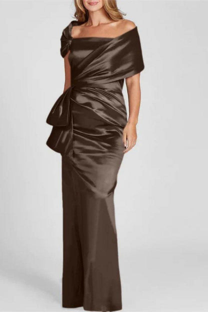 Off The Shoulder Floor Length Mother Of The Bride Dresses CM0336