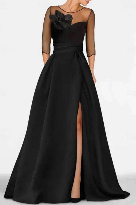 A Line Sweetheart 3/4 Sleeves High Split Mother Dresses CM0338