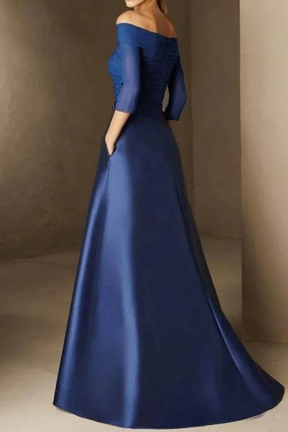 A Line Off The Shoulder Short Sleeves Applique Mother Dresses CM0339
