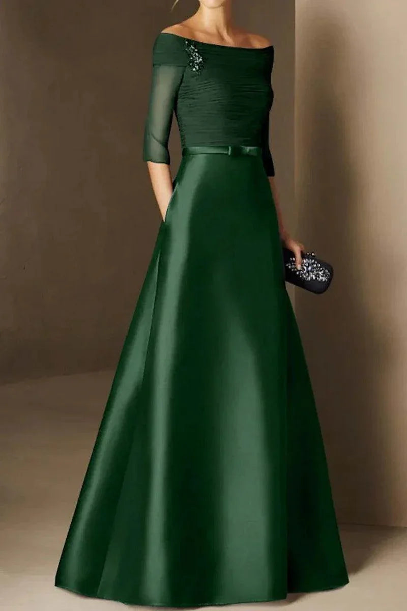 A Line Off The Shoulder Short Sleeves Applique Mother Dresses CM0339