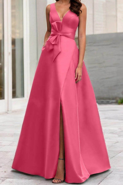 A Line V Neck Sleeveless Mother Of The Bride Dresses CM0341