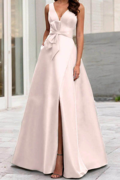 A Line V Neck Sleeveless Mother Of The Bride Dresses CM0341