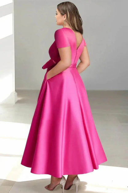 A Line V Neck Mother of the Bride Dresses with Pockets CM0350