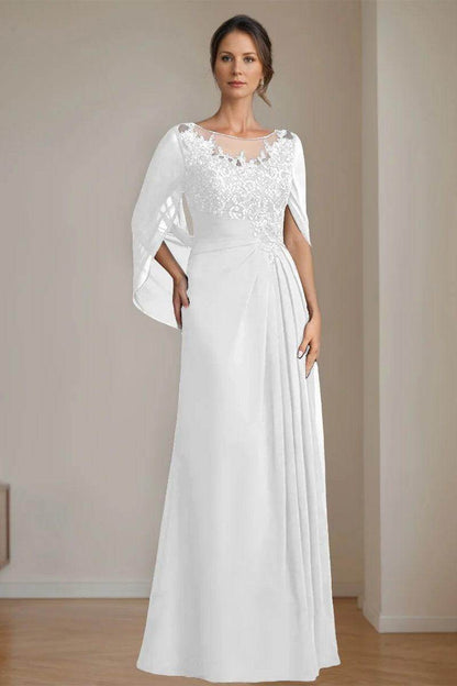 A Line Scoop Floor Length Sequins Mother of the Bride Dresses CM0369