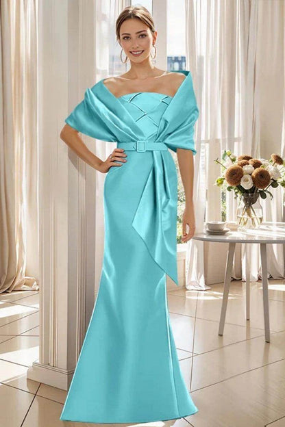 Trumpet 2 Pieces Floor Length Mother of the Bride Dresses CM0370