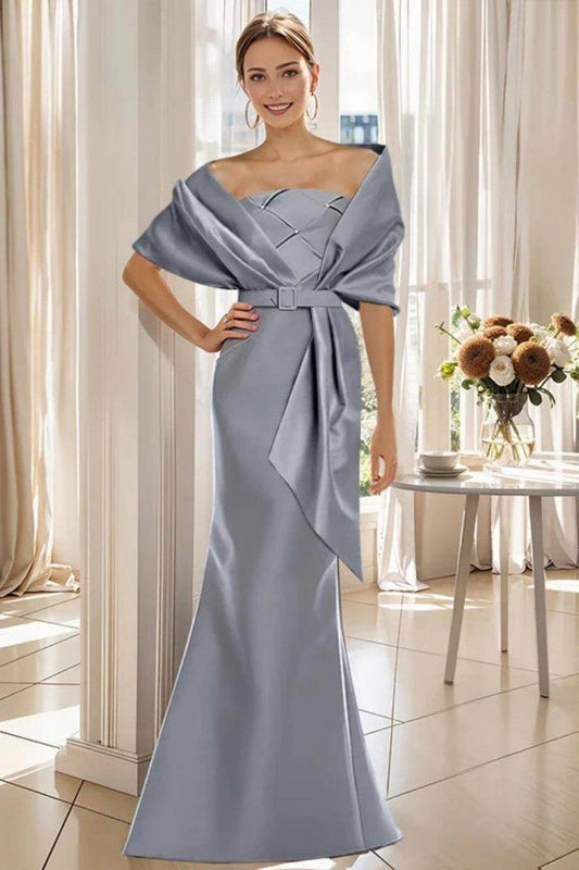 Trumpet 2 Pieces Floor Length Mother of the Bride Dresses CM0370