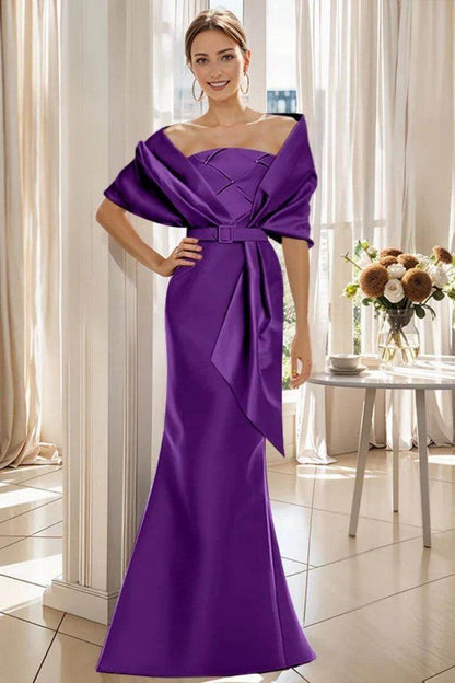Trumpet 2 Pieces Floor Length Mother of the Bride Dresses CM0370