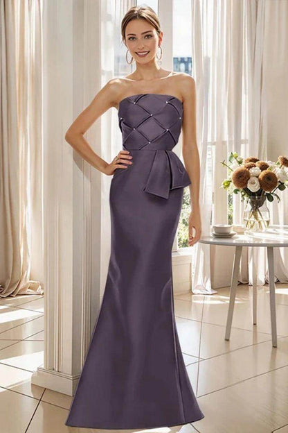 Mermaid Strapless Sleeveless Floor Length Mother Dresses CM0371