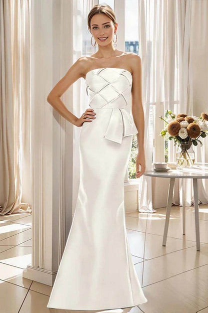Mermaid Strapless Sleeveless Floor Length Mother Dresses CM0371