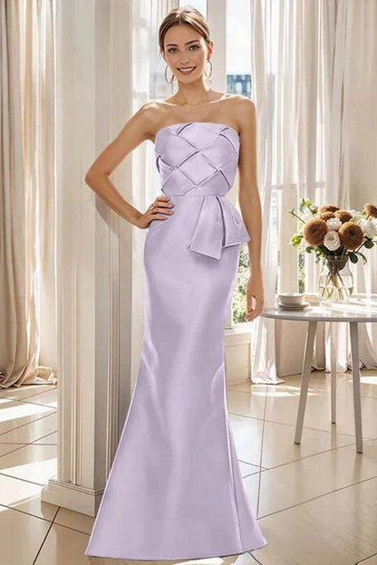 Mermaid Strapless Sleeveless Floor Length Mother Dresses CM0371