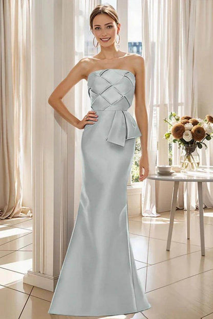 Mermaid Strapless Sleeveless Floor Length Mother Dresses CM0371