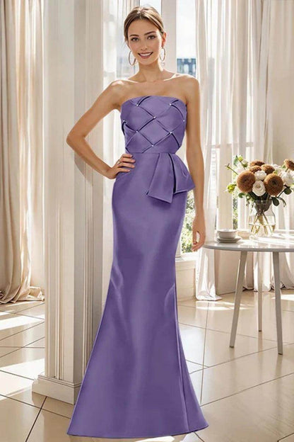 Mermaid Strapless Sleeveless Floor Length Mother Dresses CM0371