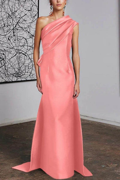 Sheath Column One Shoulder Mother of the Bride Dresses CM0372