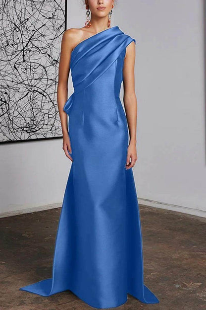 Sheath Column One Shoulder Mother of the Bride Dresses CM0372