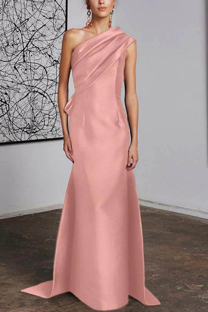Sheath Column One Shoulder Mother of the Bride Dresses CM0372