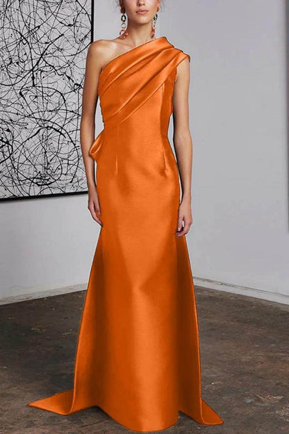 Sheath Column One Shoulder Mother of the Bride Dresses CM0372