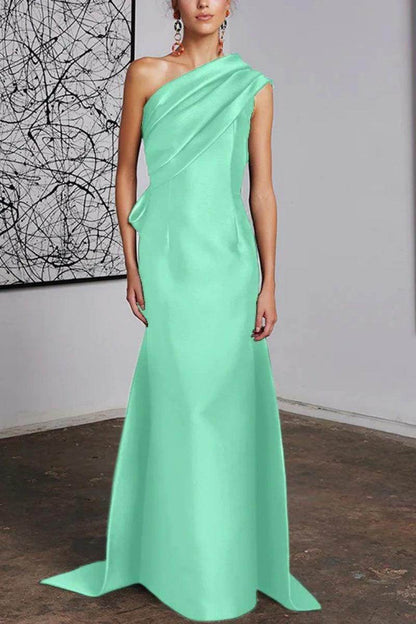 Sheath Column One Shoulder Mother of the Bride Dresses CM0372