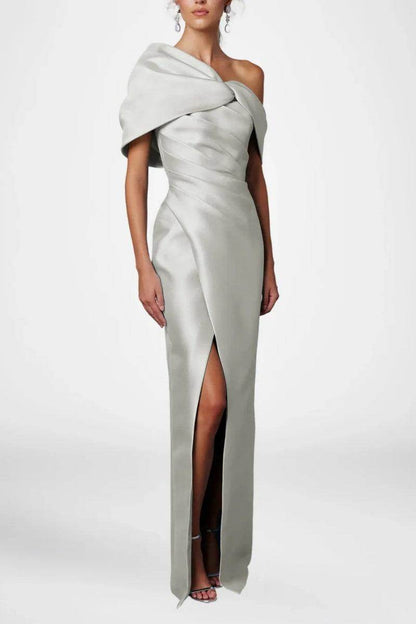 Sheath Column Half Sleeves Floor Length Mother Dresses CM0376