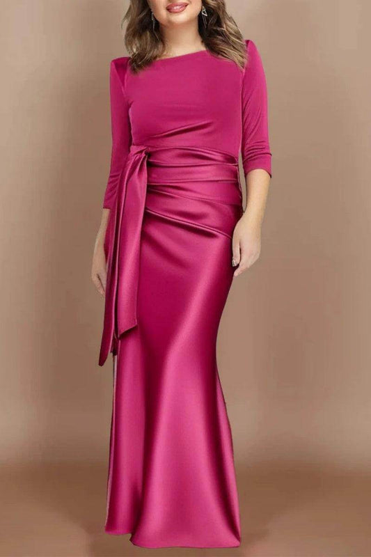 Sheath Scoop 3/4 Length Sleeves Floor Length Mother Dresses CM0380
