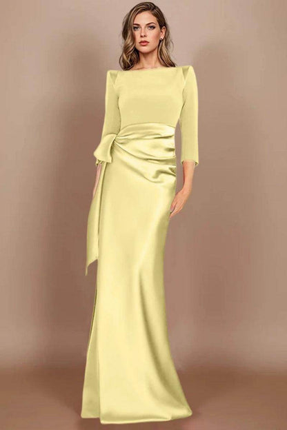 Sheath Scoop 3/4 Length Sleeves Floor Length Mother Dresses CM0380