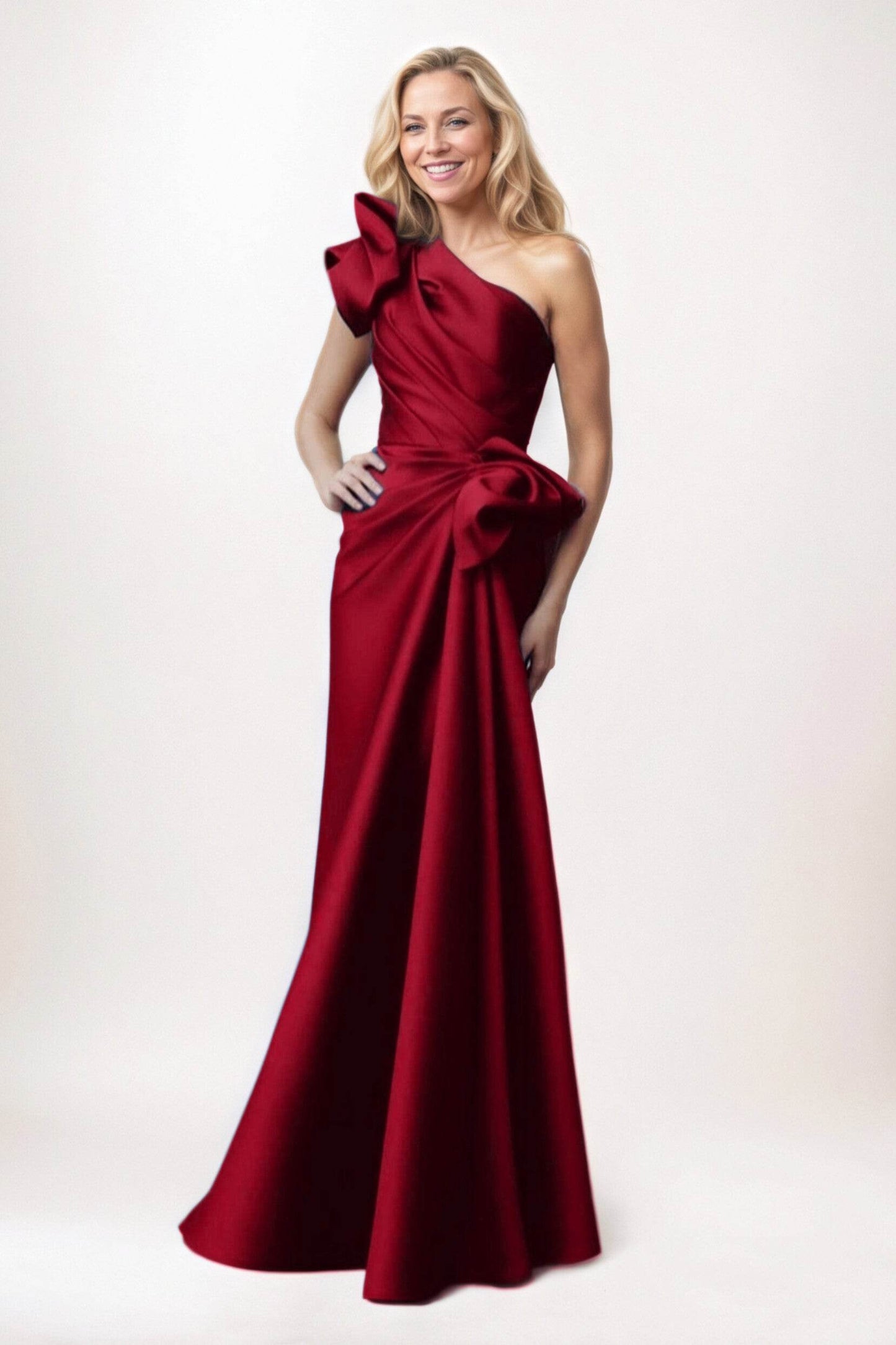 Sheath-Column Maxi Satin Mother of the Bride Dresses CM0383