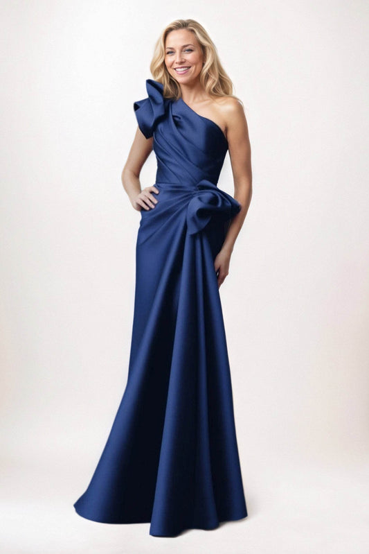 Sheath-Column Maxi Satin Mother of the Bride Dresses CM0383