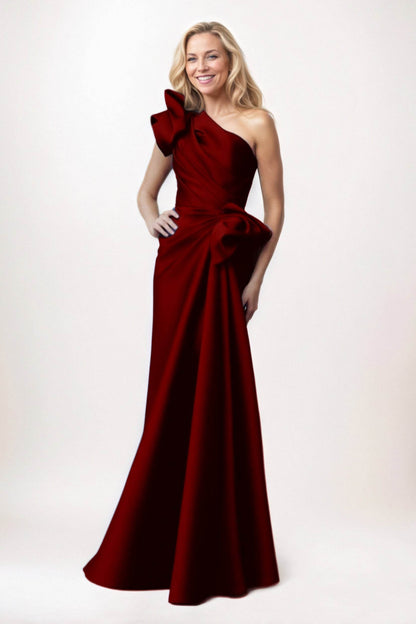Sheath-Column Maxi Satin Mother of the Bride Dresses CM0383