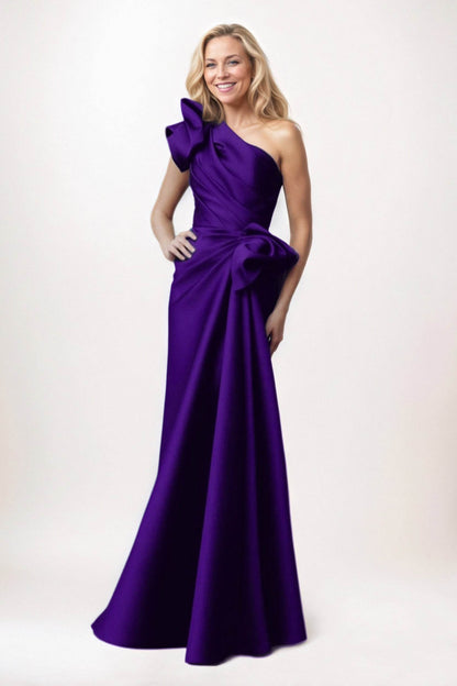 Sheath-Column Maxi Satin Mother of the Bride Dresses CM0383