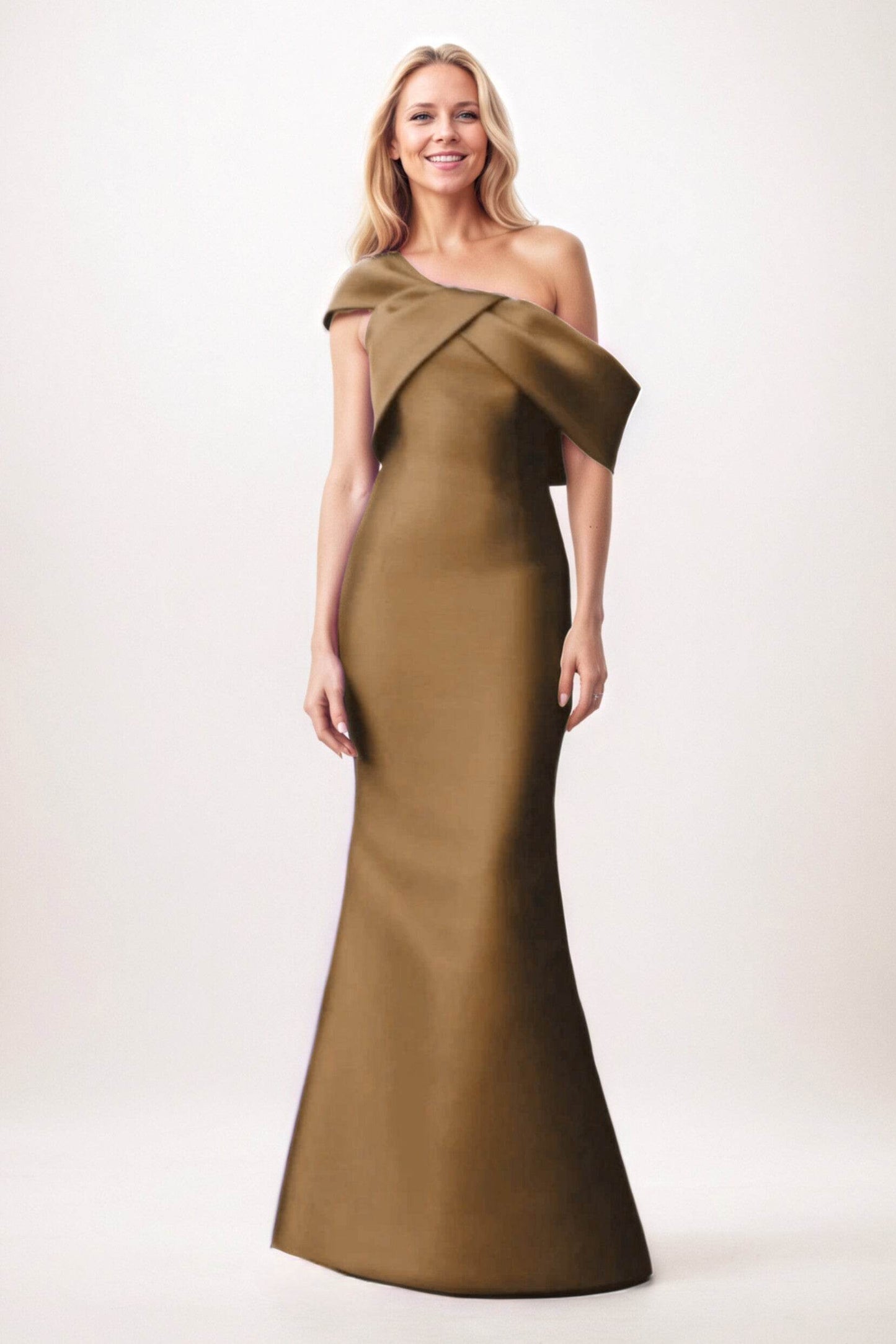Trumpet-Mermaid Maxi Satin Mother of the Bride Dresses CM0384