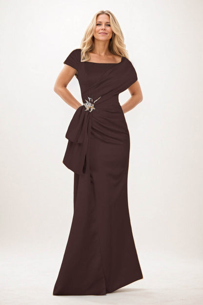 Trumpet-Mermaid Maxi Satin Mother of the Bride Dresses CM0385
