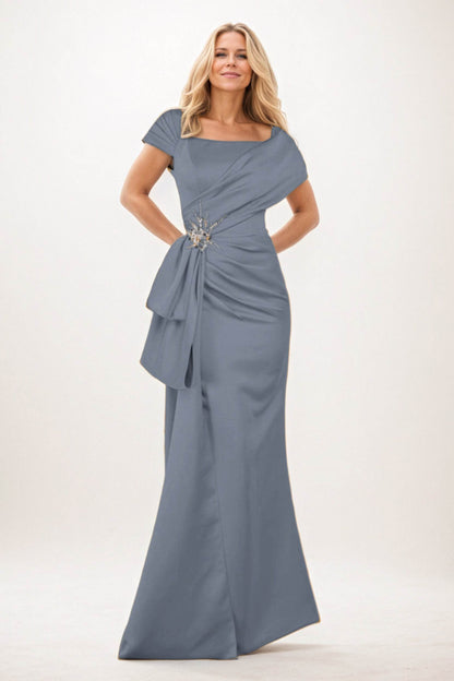 Trumpet-Mermaid Maxi Satin Mother of the Bride Dresses CM0385