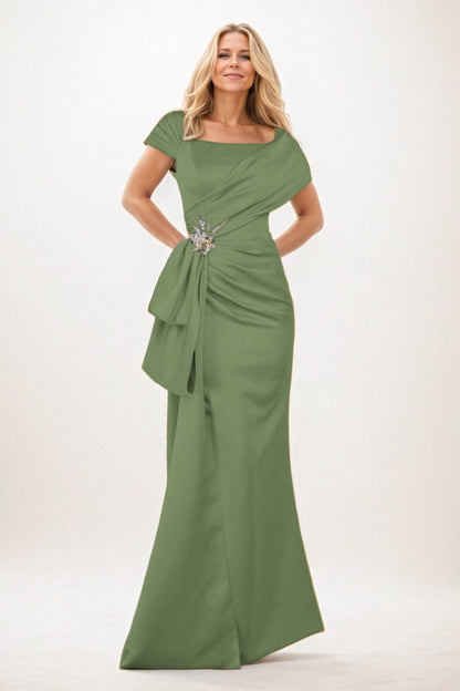 Trumpet-Mermaid Maxi Satin Mother of the Bride Dresses CM0385