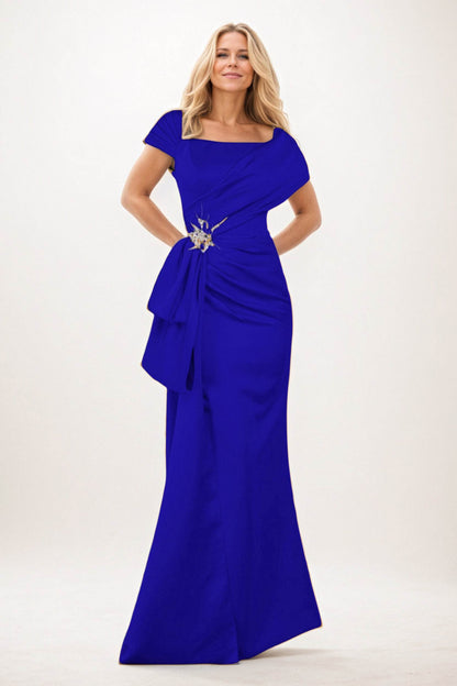 Trumpet-Mermaid Maxi Satin Mother of the Bride Dresses CM0385