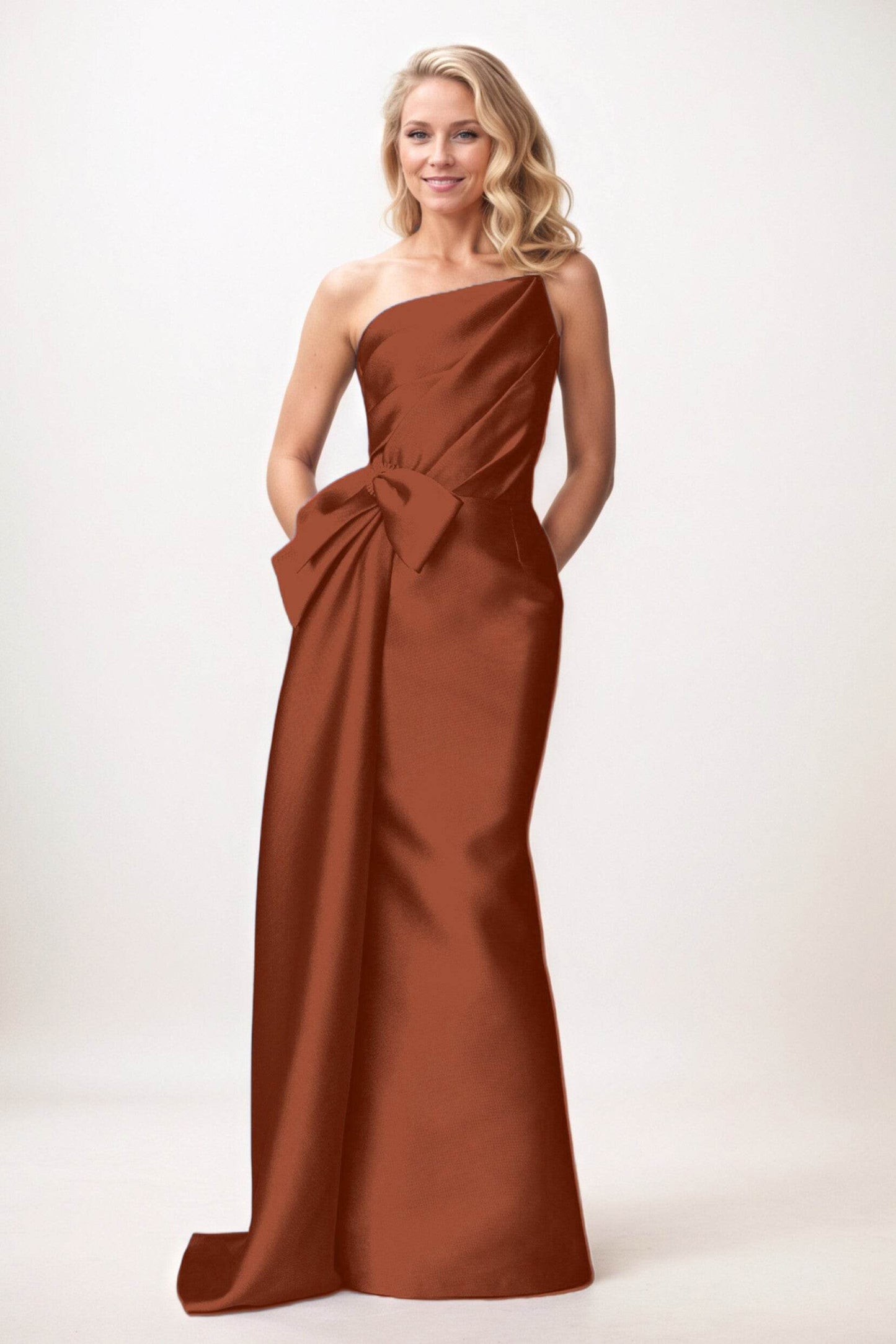 Trumpet-Mermaid Maxi Satin Mother of the Bride Dresses CM0386