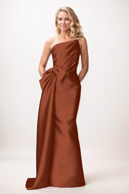 Trumpet-Mermaid Maxi Satin Mother of the Bride Dresses CM0386
