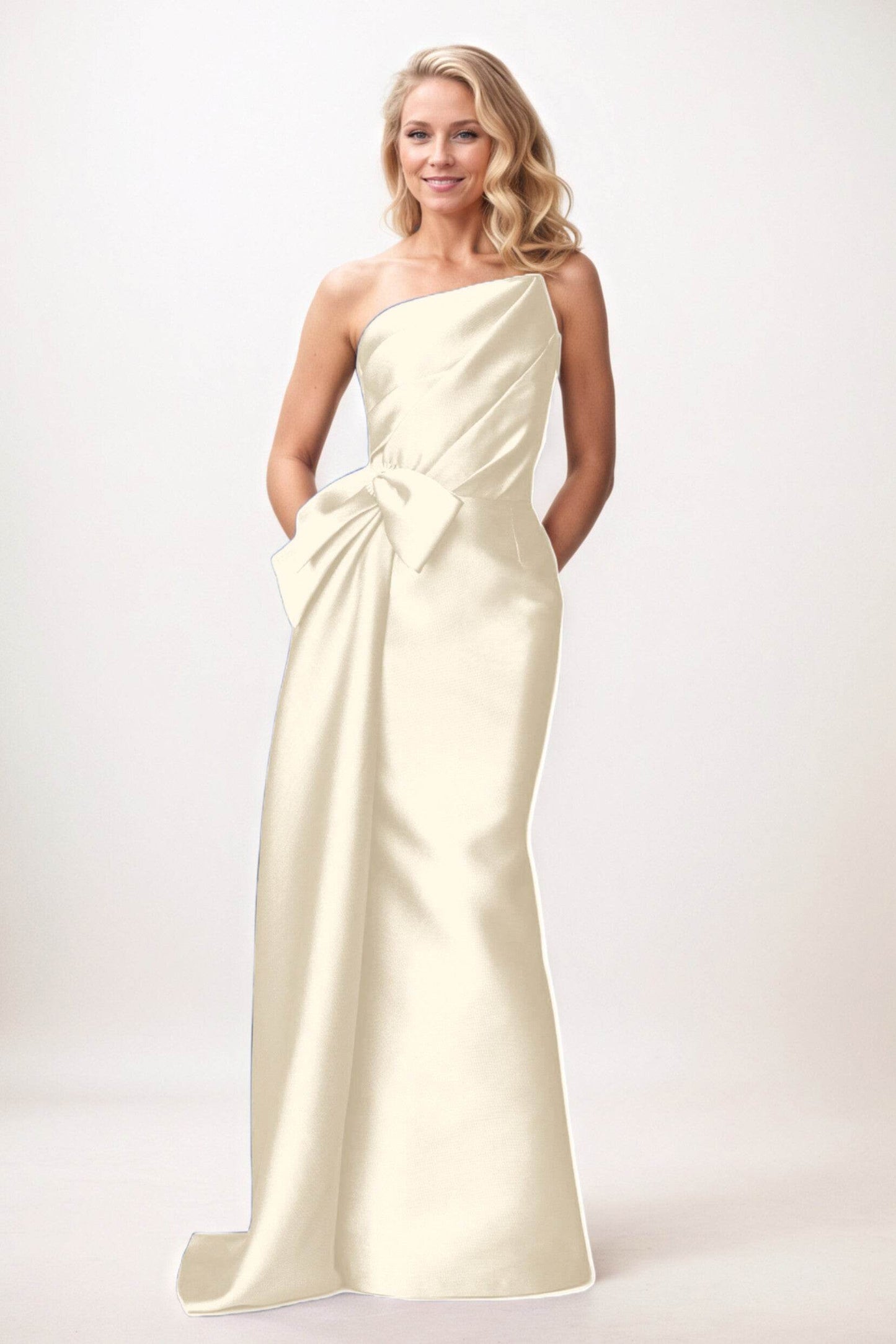 Trumpet-Mermaid Maxi Satin Mother of the Bride Dresses CM0386