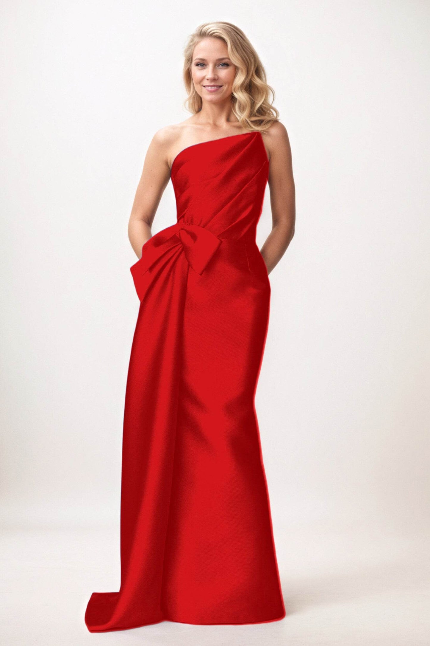 Trumpet-Mermaid Maxi Satin Mother of the Bride Dresses CM0386