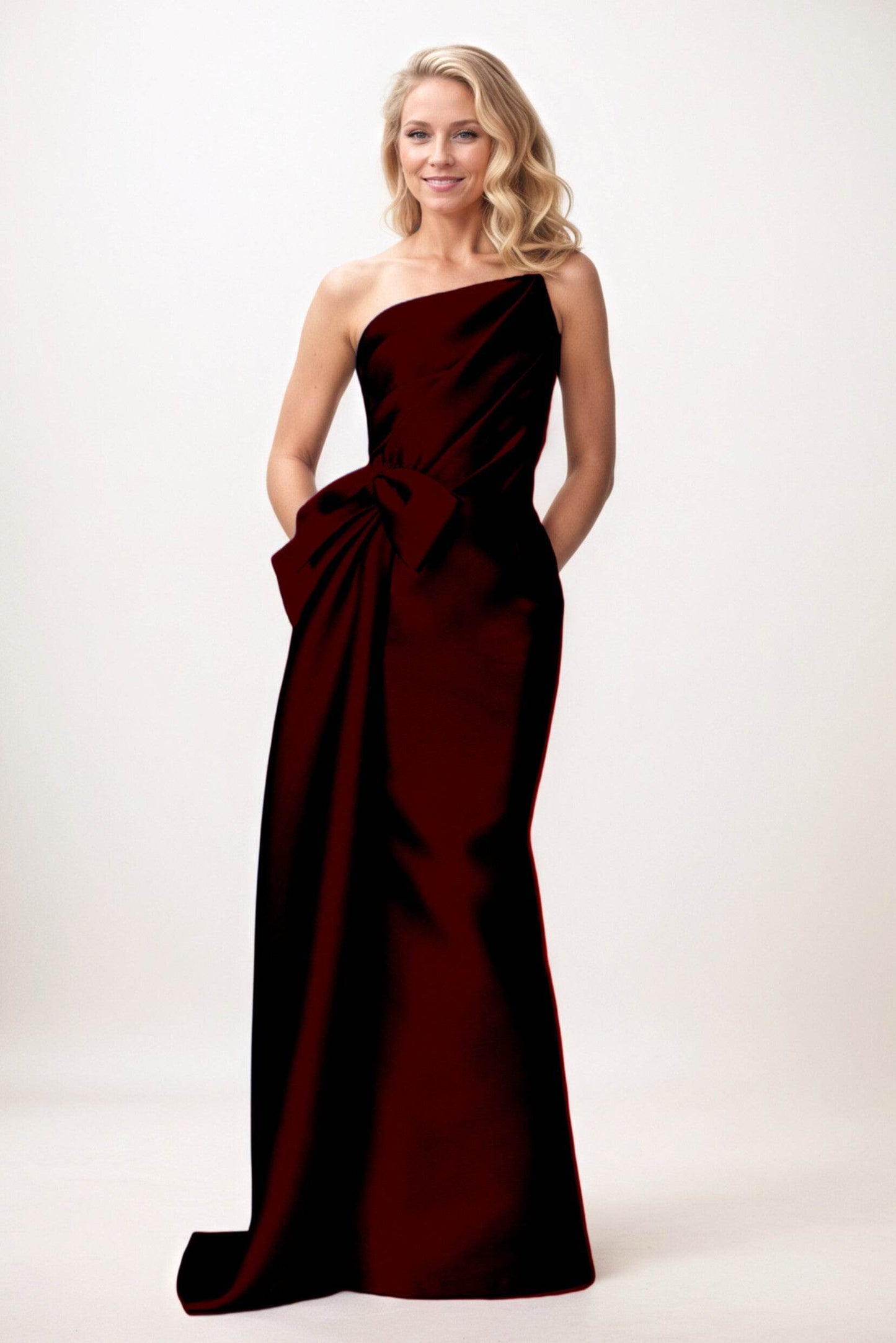 Trumpet-Mermaid Maxi Satin Mother of the Bride Dresses CM0386