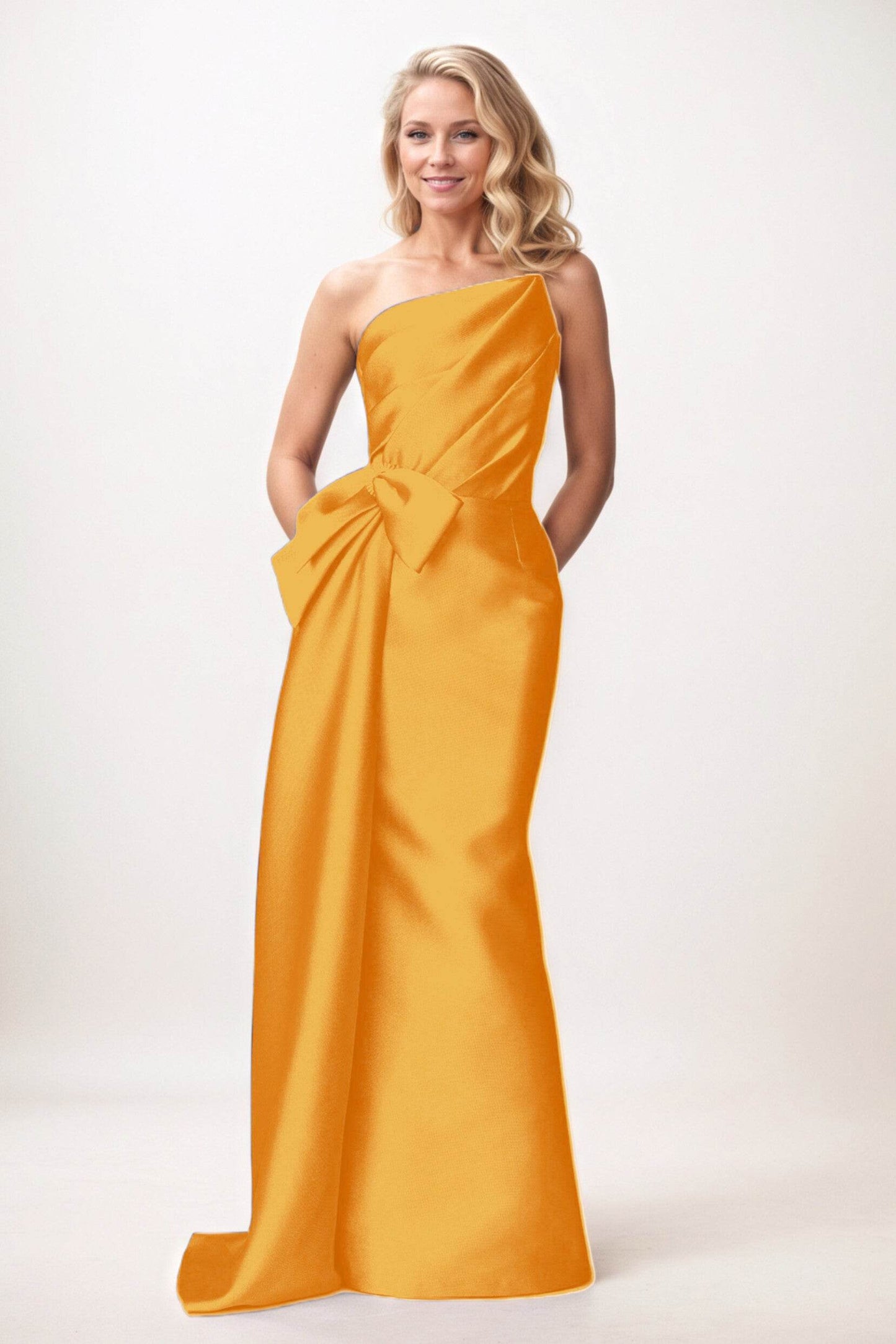 Trumpet-Mermaid Maxi Satin Mother of the Bride Dresses CM0386