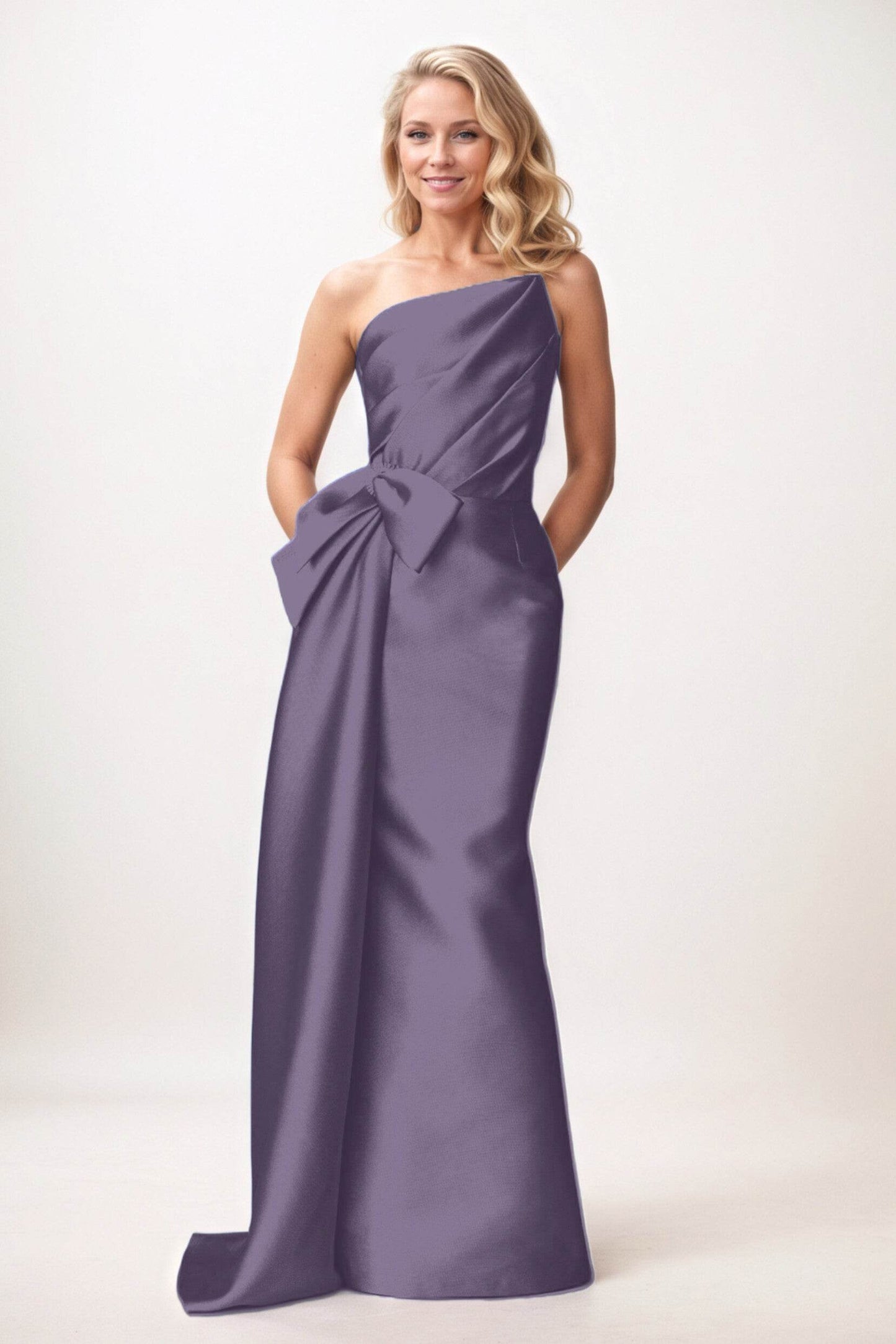Trumpet-Mermaid Maxi Satin Mother of the Bride Dresses CM0386