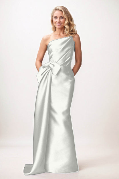 Trumpet-Mermaid Maxi Satin Mother of the Bride Dresses CM0386