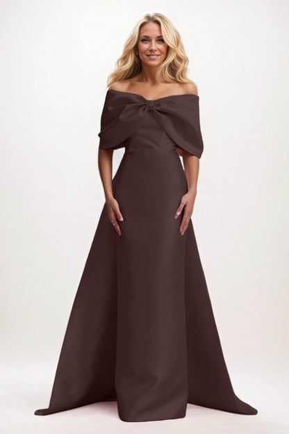 Trumpet-Mermaid Maxi Satin Mother of the Bride Dresses CM0387
