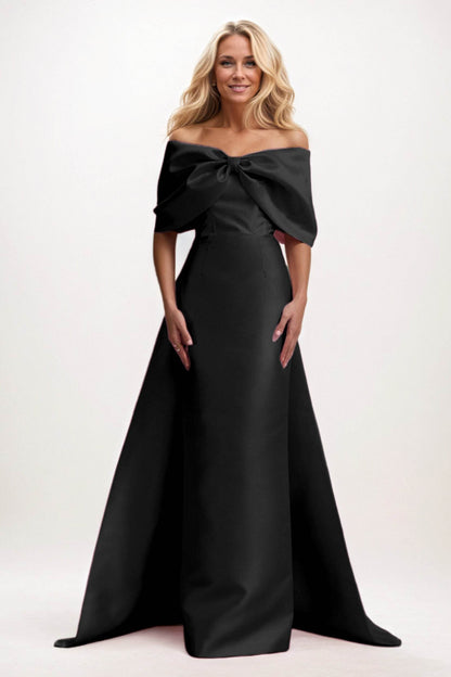 Trumpet-Mermaid Maxi Satin Mother of the Bride Dresses CM0387